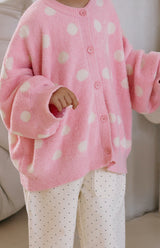 DOTTIE CARDIGAN - PINK POLKA