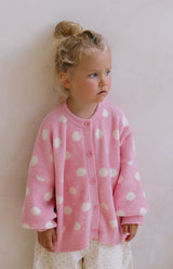 DOTTIE CARDIGAN - PINK POLKA