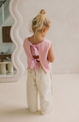 ROSALIE KNIT RIBBON TOP - PINK