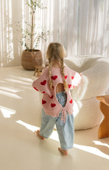 BETTY TIE LOOP BACK KNIT - HEARTS