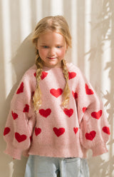 BETTY TIE LOOP BACK KNIT - HEARTS