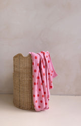 POLKA BLANKET- PINK/RED