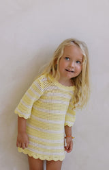 ELOISE TIE BACK DRESS - BUTTERCUP STRIPE