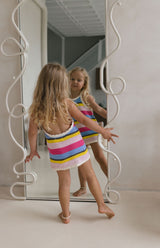 BIRDIE HALTER DRESS - HAVANA STRIPE