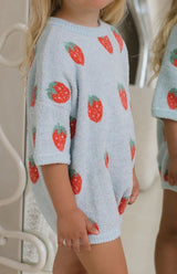 STRAWBERRY ROMPER - SKY