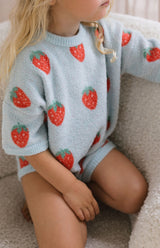 STRAWBERRY ROMPER - SKY