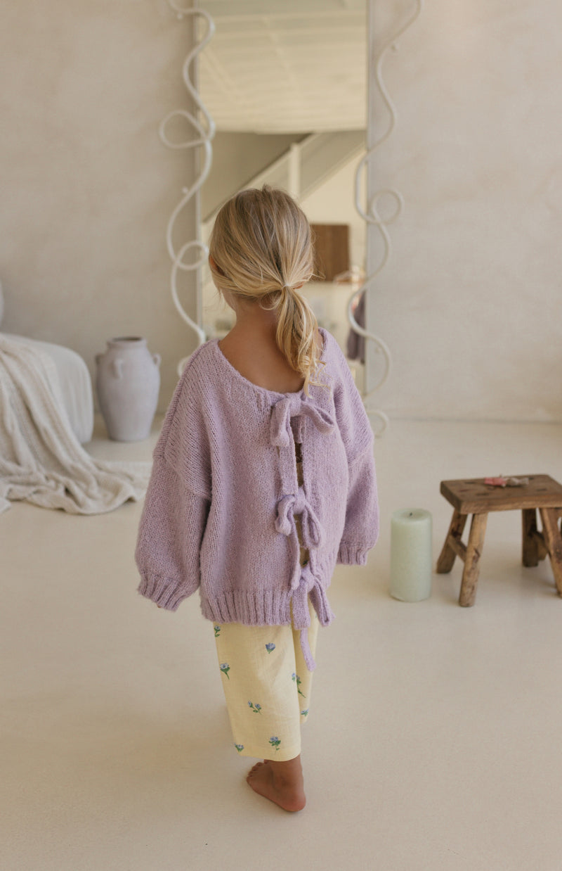 AGNES TIE BACK KNIT - LILAC