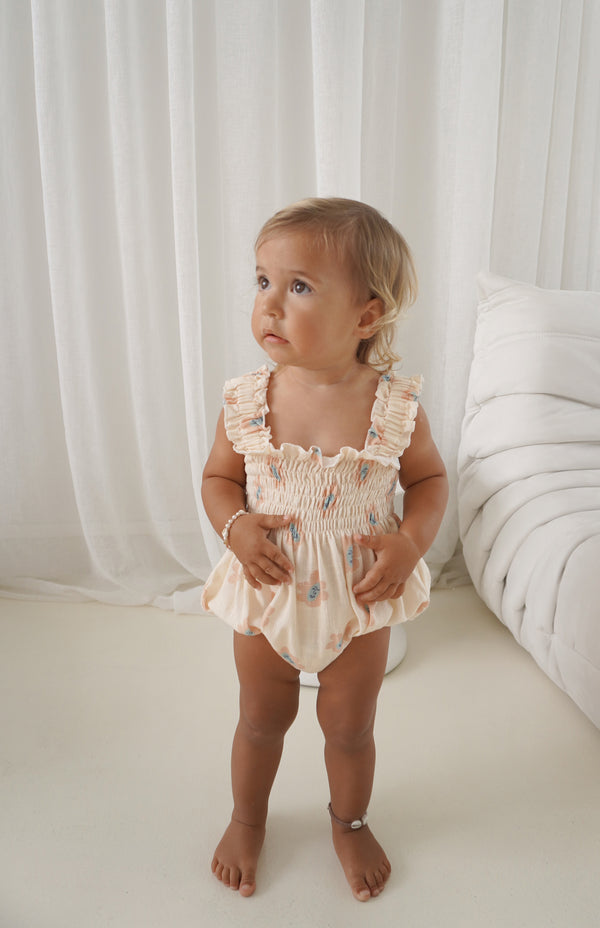 ESME ROMPER - PEACHY BLOOMS