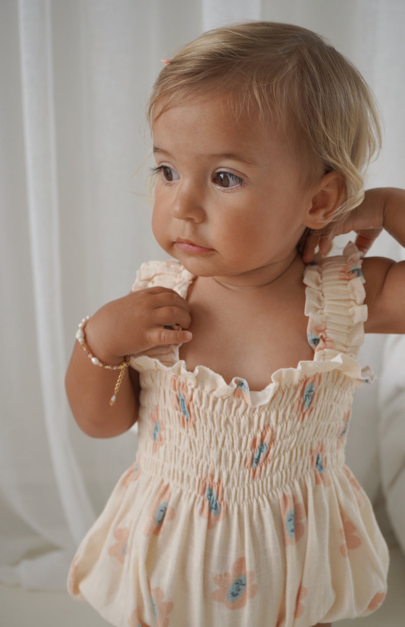 ESME ROMPER - PEACHY BLOOMS