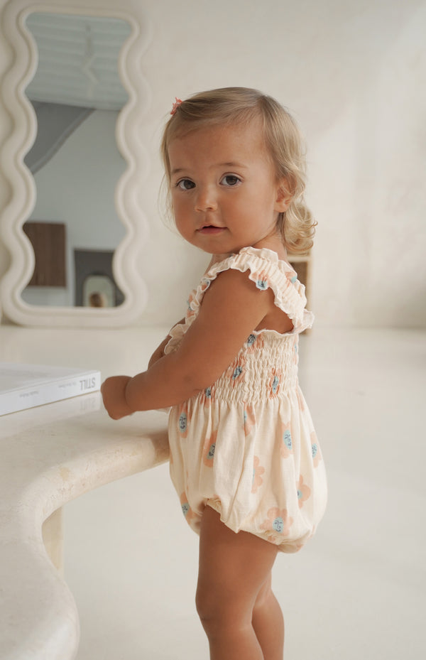 ESME ROMPER - PEACHY BLOOMS