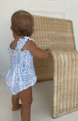 ESME ROMPER - BLUE/WHITE PRINT