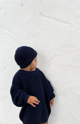 SPECKLE KNIT BEANIE - NAVY