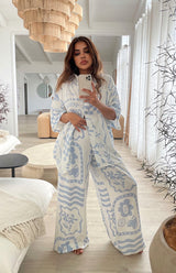 COSTA PANT BLUE/WHITE - MAMA