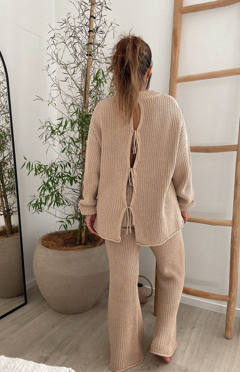 MAMA KNIT PANTS - SAND