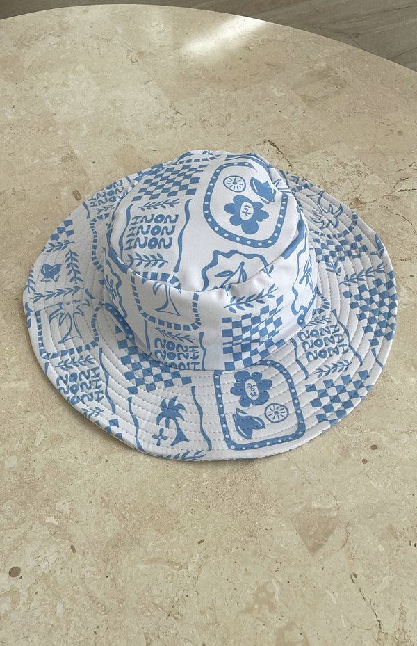 COSTA SWIM BUCKET HAT - BLUE/WHITE