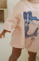 MERMAID T SHIRT ROMPER - PINK