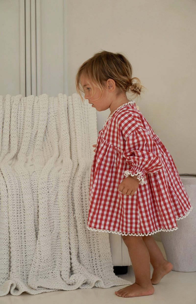NOELLE DRESS - CHERRY GINGHAM