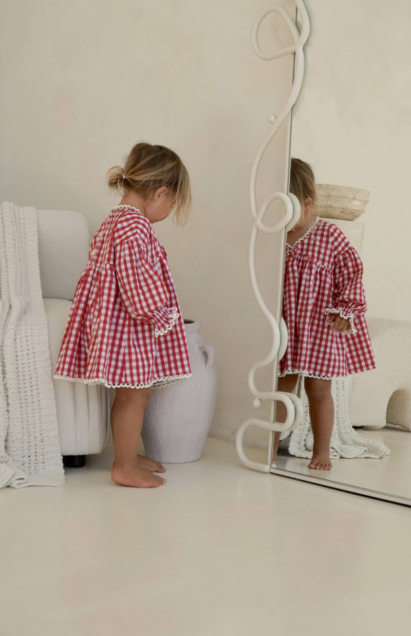 NOELLE DRESS - CHERRY GINGHAM
