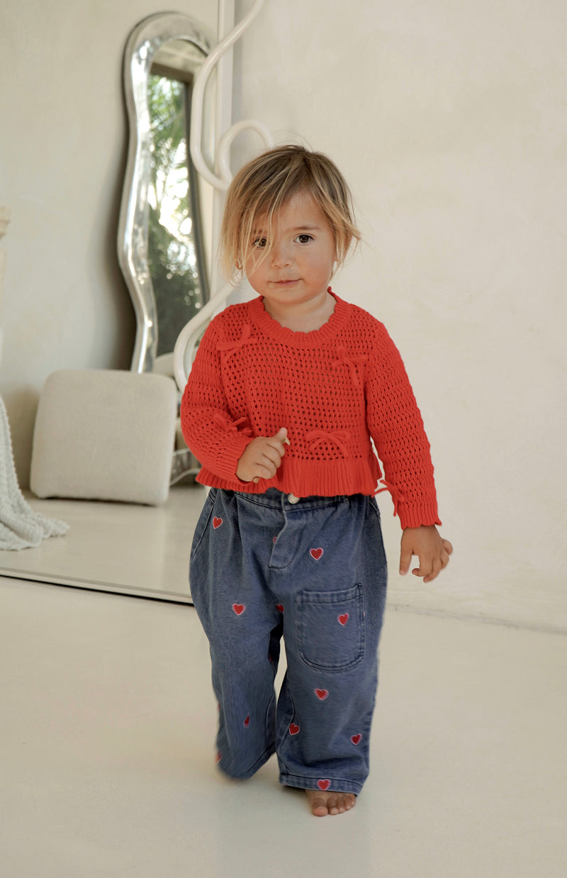 LOLA CROCHET TOP - RED