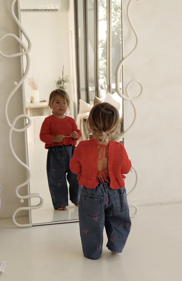 LOLA CROCHET TOP - RED