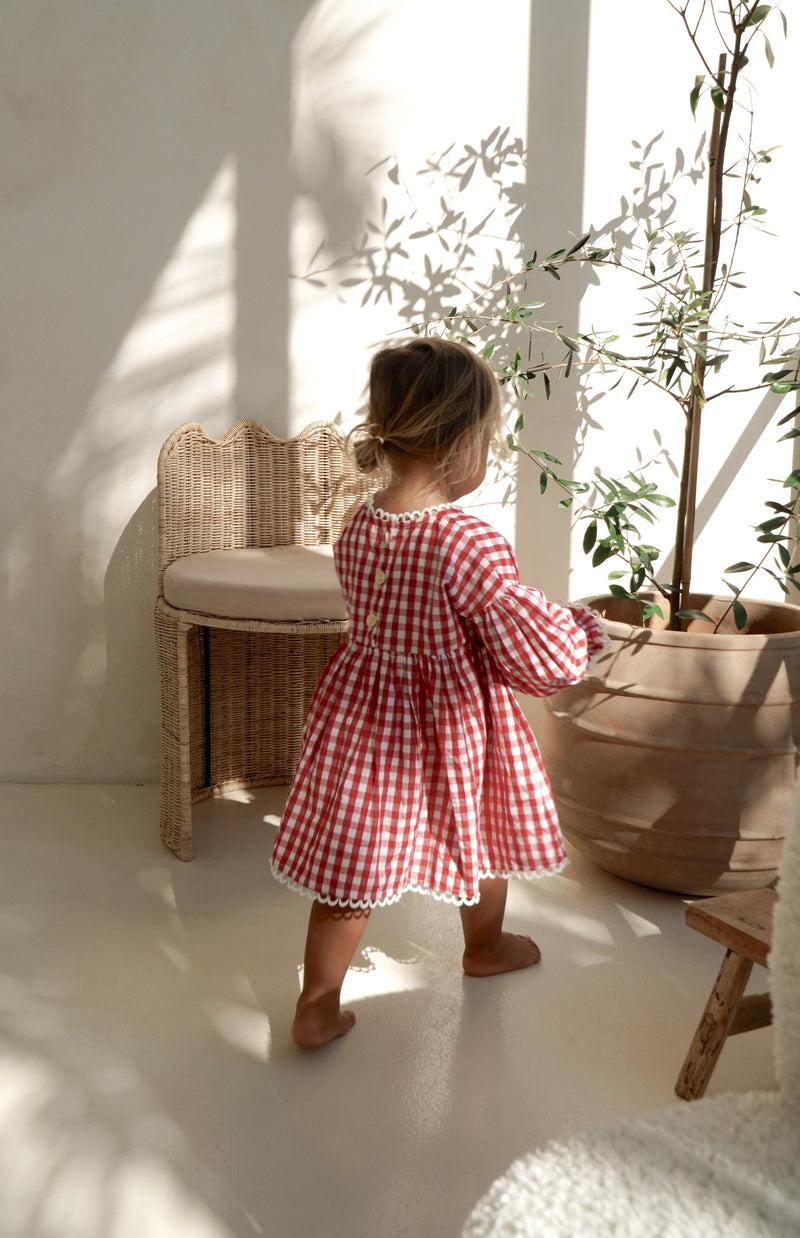 NOELLE DRESS - CHERRY GINGHAM