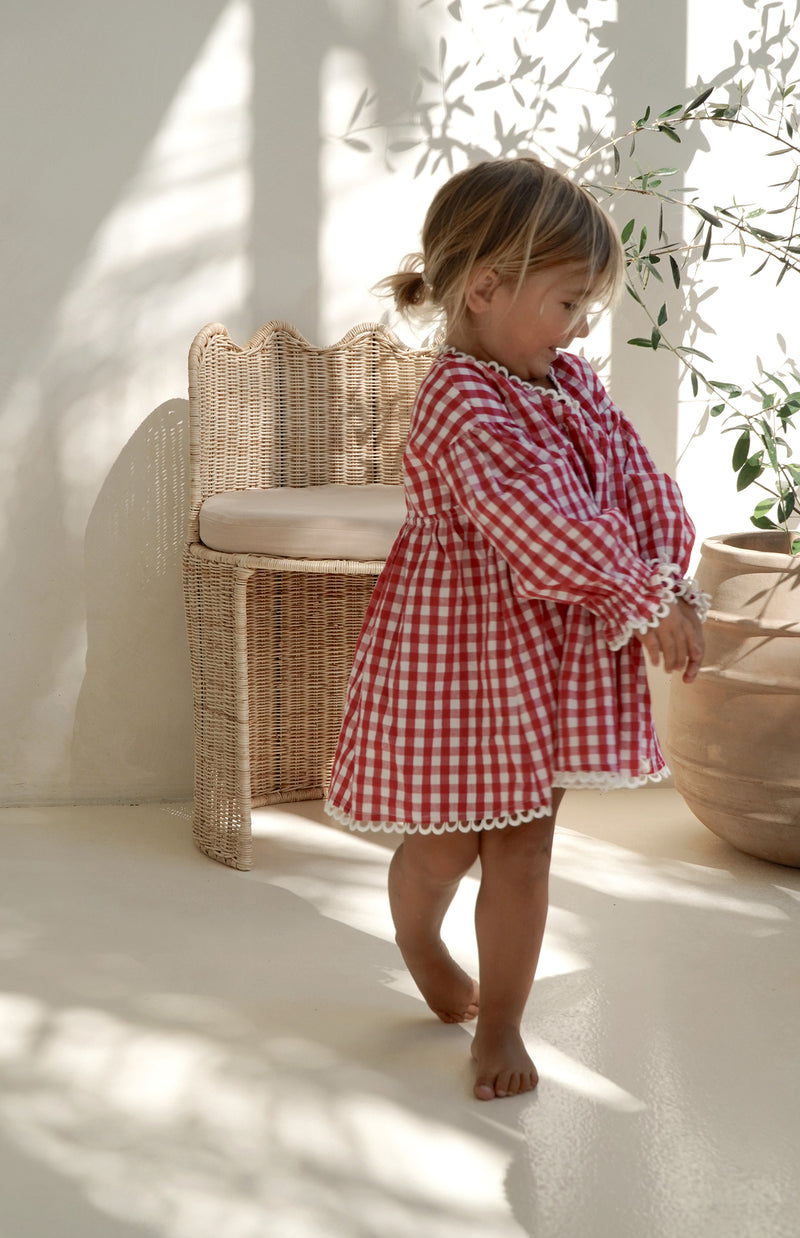 NOELLE DRESS - CHERRY GINGHAM
