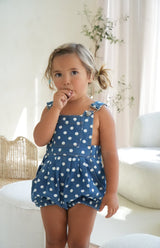 POLKA DENIM ROMPER