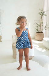 POLKA DENIM ROMPER