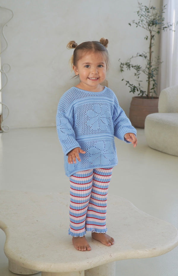 RIBBED KNIT FLARES - ELSIE STRIPE