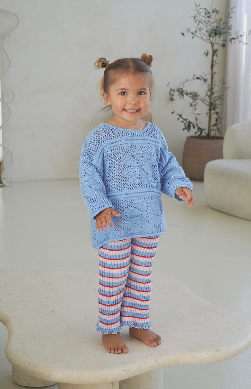 RIBBED KNIT FLARES - ELSIE STRIPE