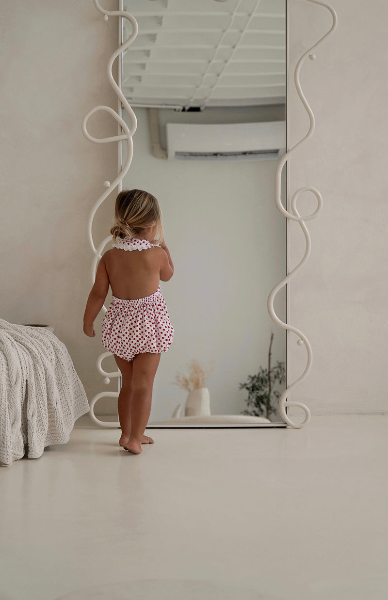 ROSIE ROMPER - CHERRY POLKA