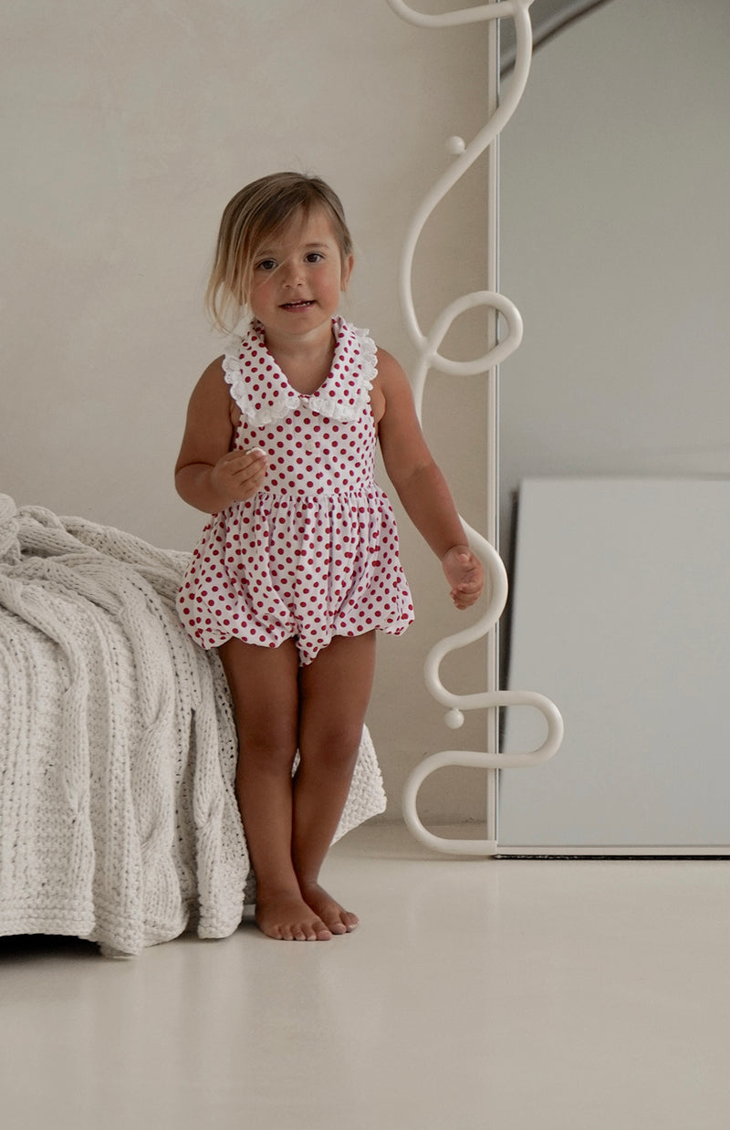 ROSIE ROMPER - CHERRY POLKA