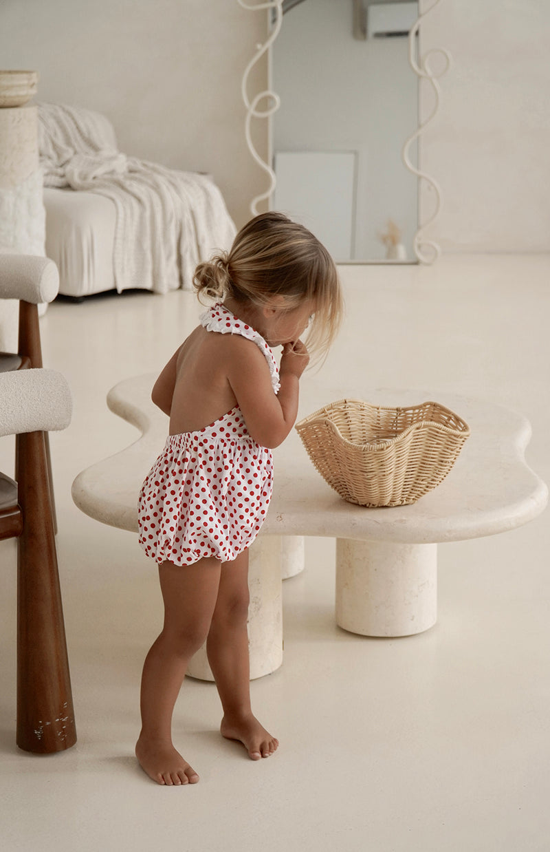 ROSIE ROMPER - CHERRY POLKA