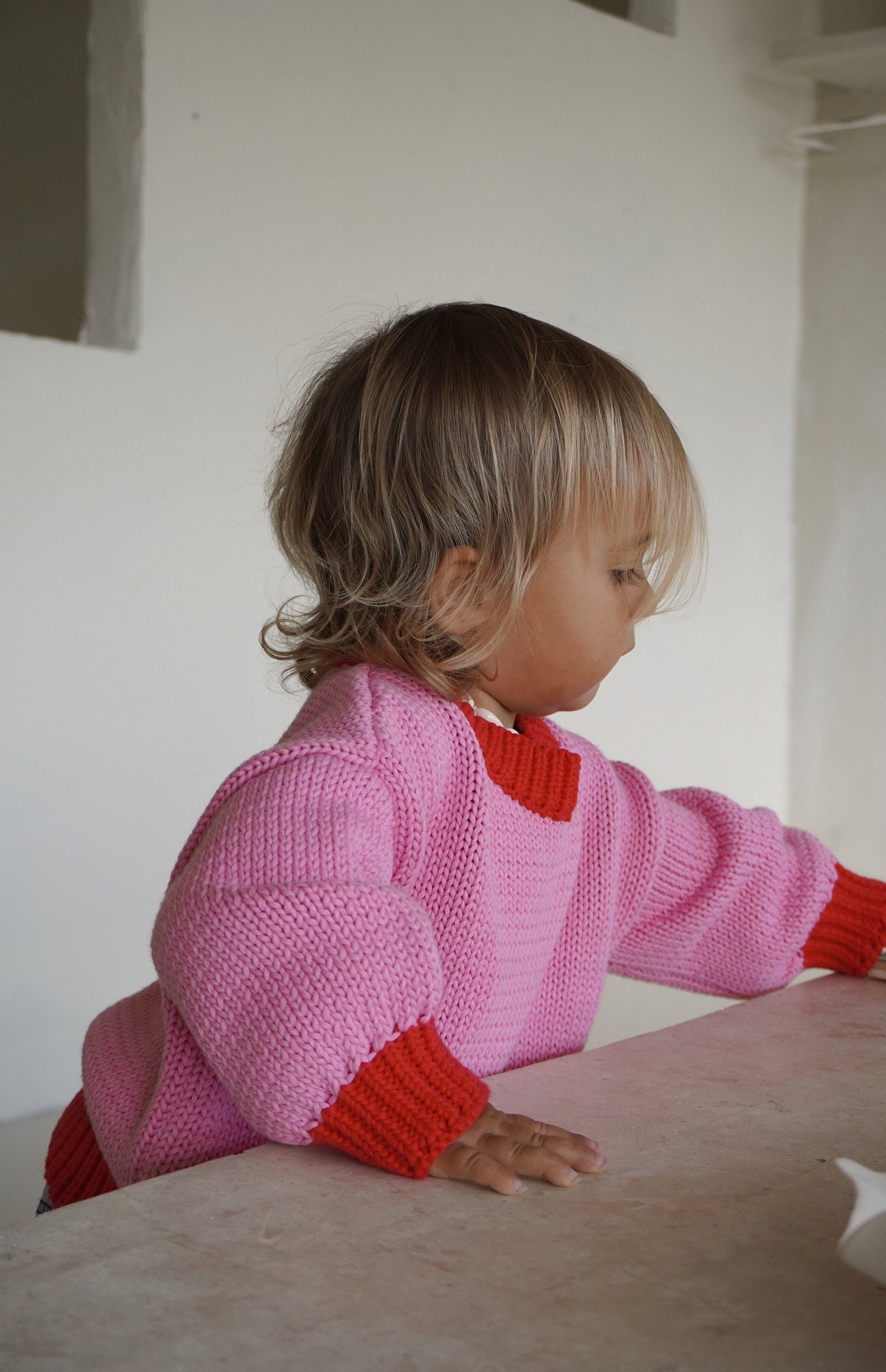 COLOURBLOCK KNIT - PINK/RED – Noni The Label