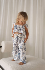 SANTORINI TIE CROP & PANT SET