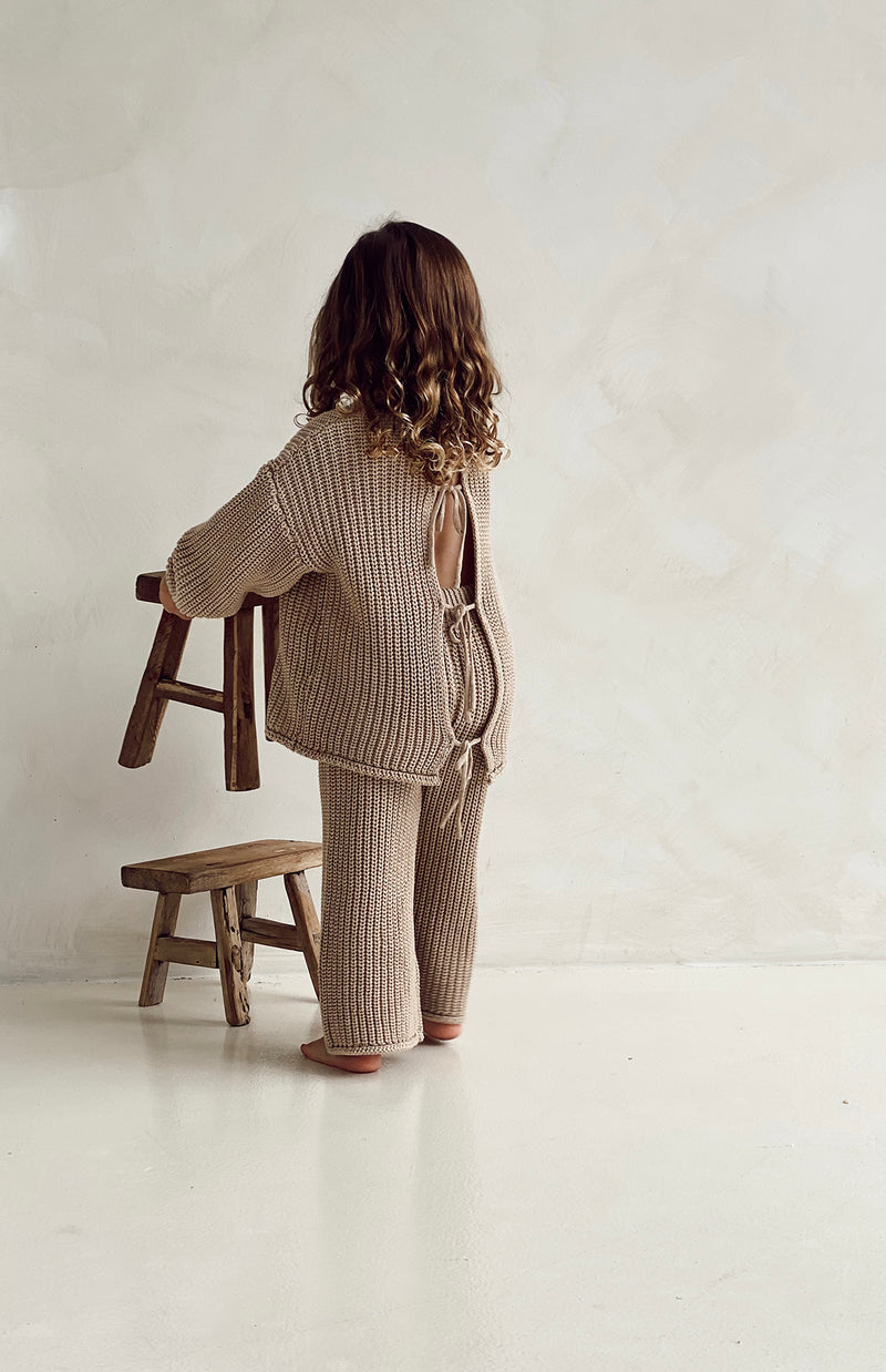 JUNIE BACK TIE KNIT - SAND