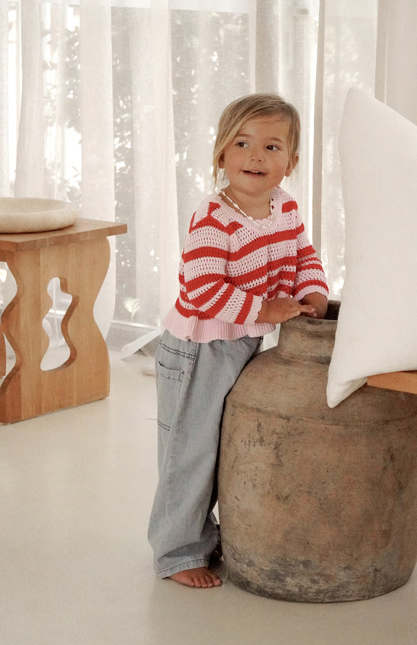 LOLA TOP - POPPY STRIPE