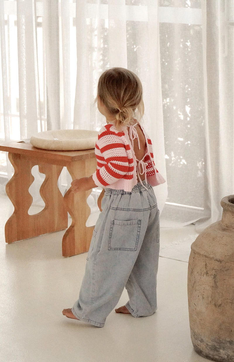 LOLA TOP - POPPY STRIPE