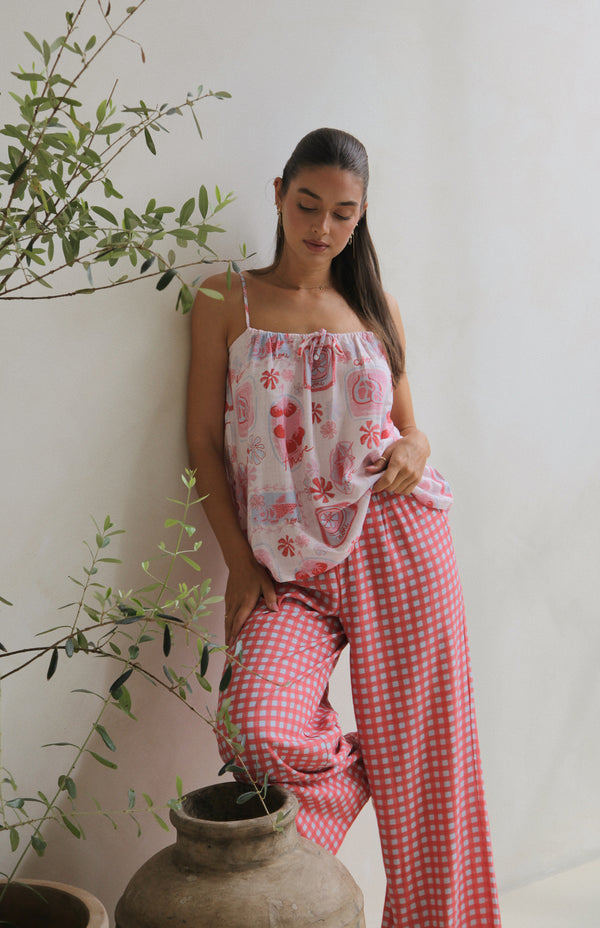 CAPRI GINGHAM PANT - MAMA