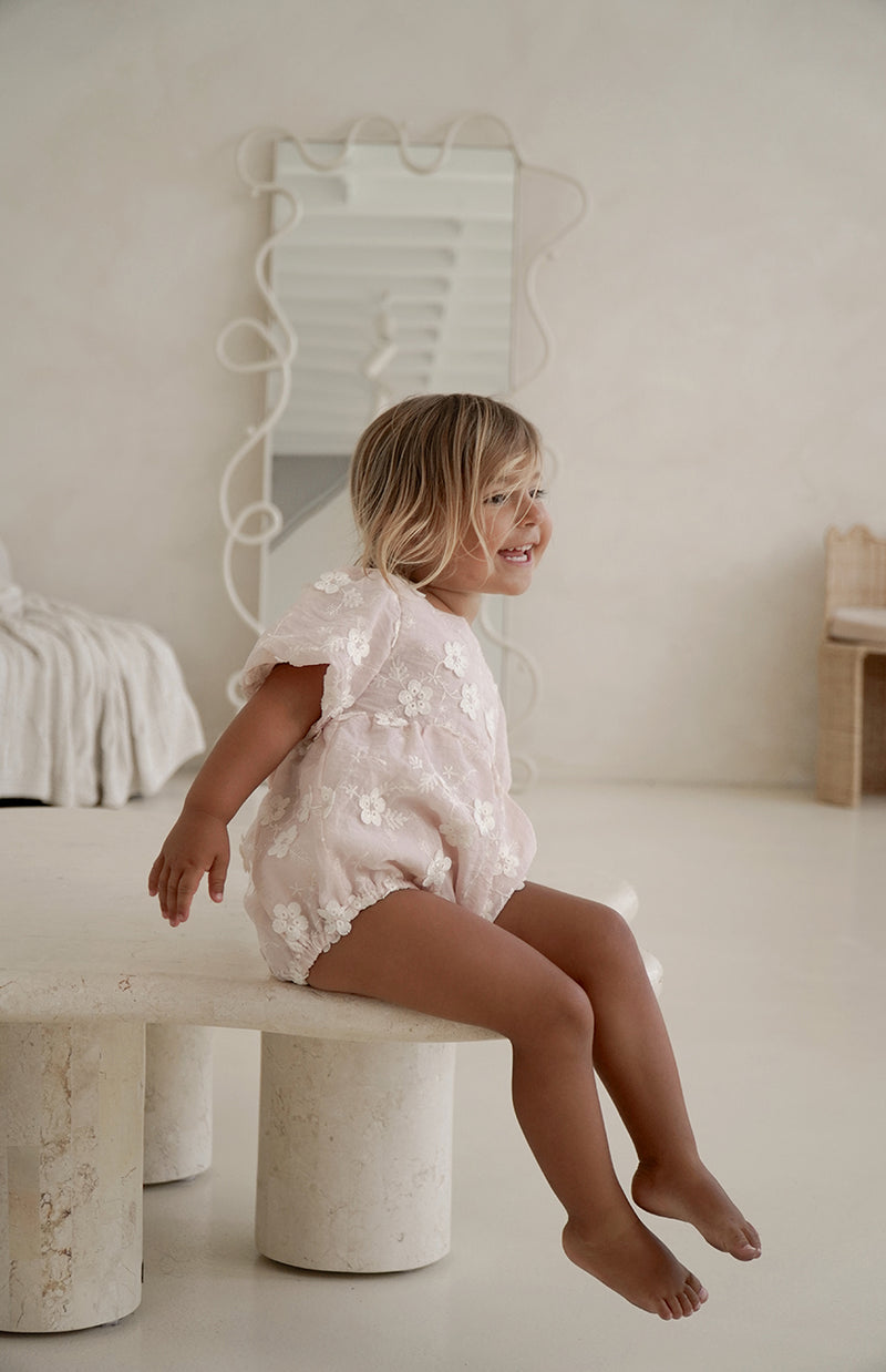 CORA ROMPER - CELESTE BLUSH