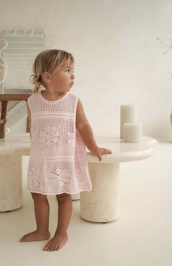 INDIA CROCHET DRESS - PINK