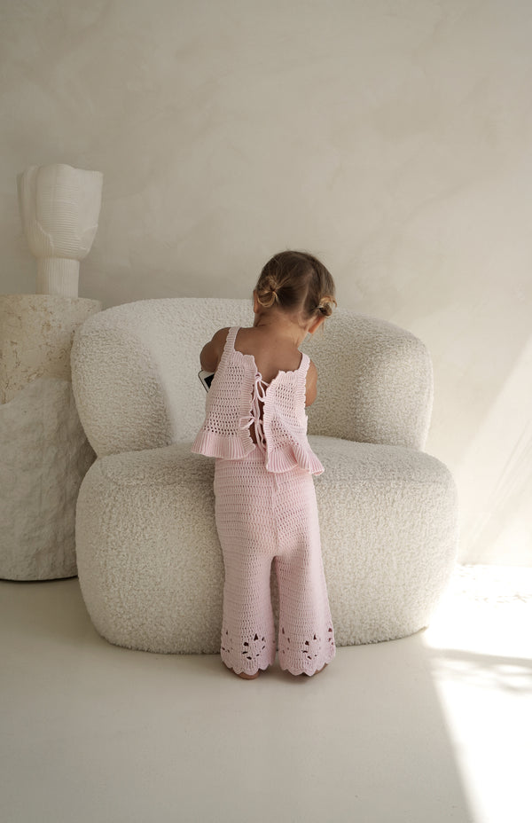 AVA CROCHET PANT - PINK