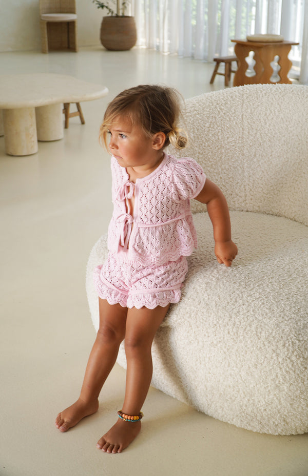 GIGI CROCHET SHORTS - PINK