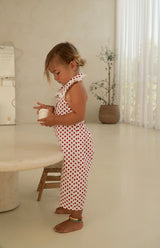 ROSIE JUMPSUIT - CHERRY POLKA