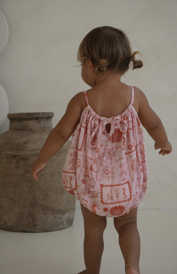 SEA IS CALLING ROMPER - PINK/RED