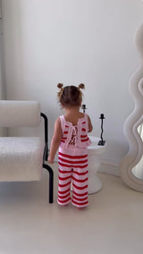 AVA CROCHET TOP - POPPY STRIPE