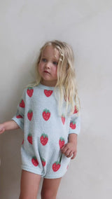 STRAWBERRY ROMPER - SKY
