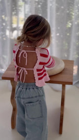 LOLA TOP - POPPY STRIPE