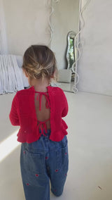 LOLA CROCHET TOP - RED